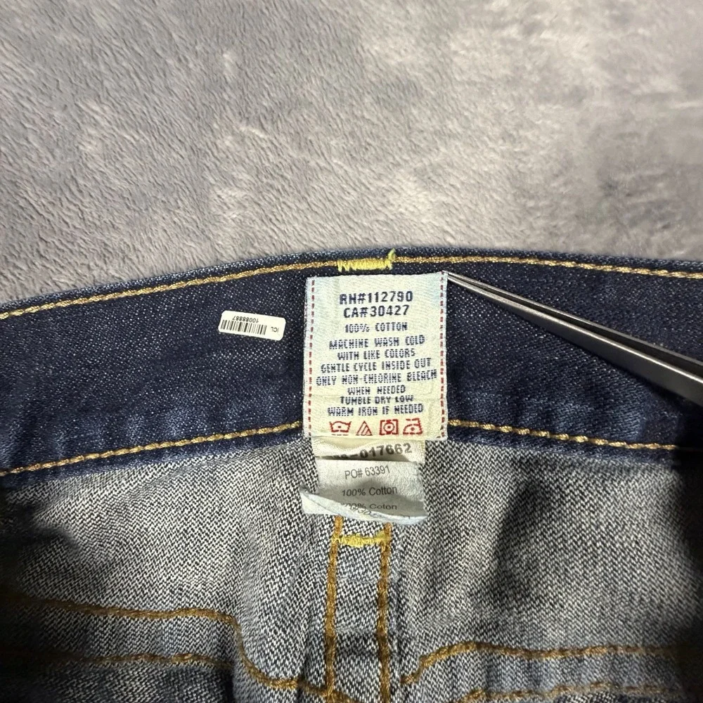 True Religion Jeans Men's 36x34 Blue Denim Relaxed Baggy Bobby Honeycomb Wisker